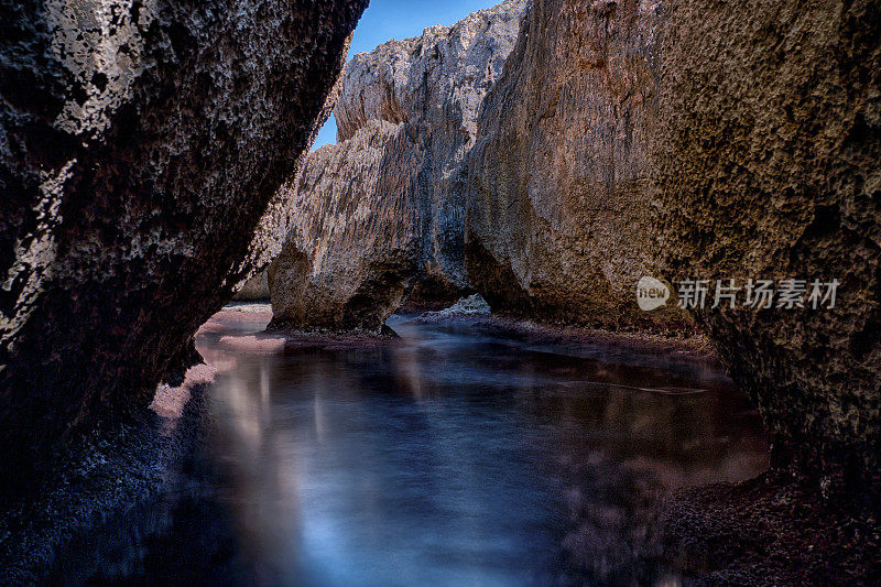 Cala Varques Cliff，长时间曝光，马略卡岛